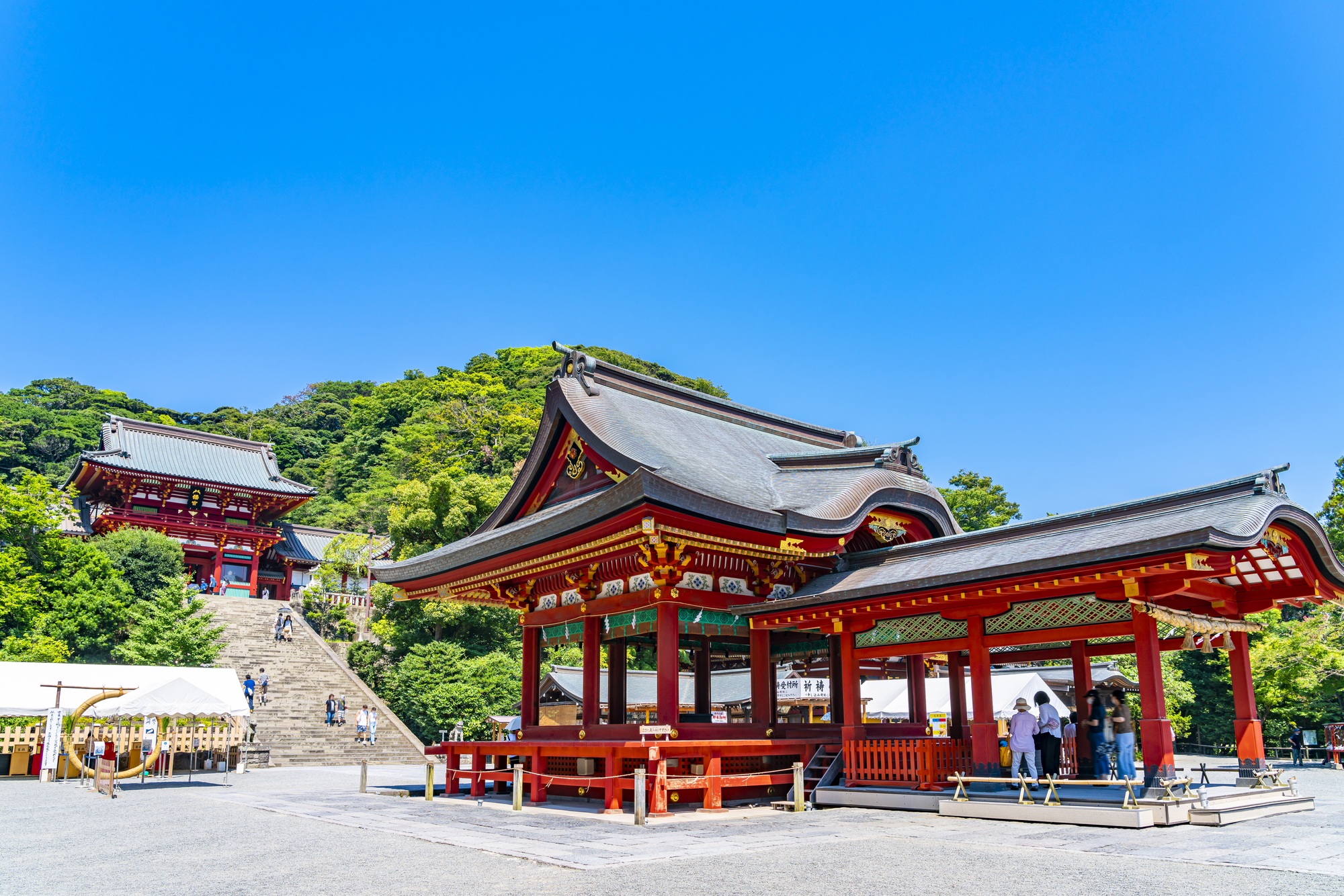 鶴岡八幡宮の本宮と大石段