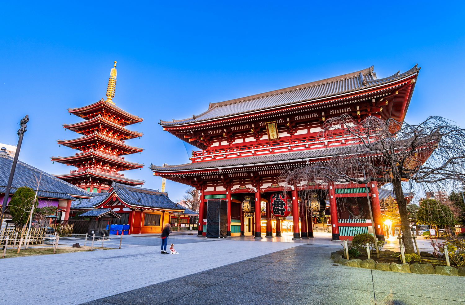浅草寺の宝蔵門と五重塔（東京都台東区）