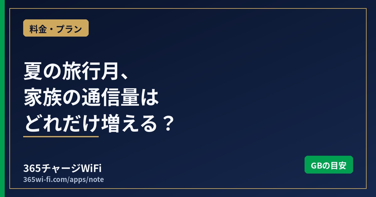 夏の旅行月に家族の通信量がどれだけ増えるか